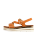 Divine Factory Sandalen mit Keilabsatz und Riemchen Orange