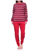 NORMANN Frottee Schlafanzug lang Pyjama Bündchen Streifen - 76529 in rot