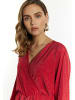 faina Damen Abendkleid Mit Glanzgarn in Rot
