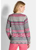 GOLDNER Norwegerpullover mit U-Boot-Ausschnitt in pink / gemustert
