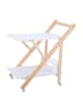 relaxdays Servierwagen in Weiß/ Natur - (B)44 x (H)70 x (T)39,5 cm