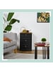 relaxdays Kommode in Schwarz/ Braun - (B)43 X (H)65 x (T)33 cm