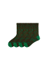 MUNADUNA 4er-Pack 3D-Relief Blumen-Socken in Grün