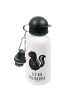 Mr. & Mrs. Panda Kindertrinkflasche Stinktier Blume mit Spruch in Weiß