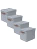 Rotho MALOJA Ordnungsboxen 4er-Set 27l mit Griffen stapelbar in Misty blau