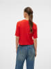 Vero Moda Strickpullover in Fiery Red