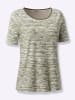 WITT WEIDEN Rundhals-Shirt in khaki-lindgrün-bedruckt