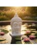 relaxdays Buddha-Kopf in Weiß - 60 cm