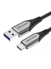 Vention Ladekabel aus Nylongeflecht USB-C auf USB-C Kabel Datenkabel in Grau