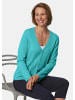 GOLDNER Weiche Kaschmirstrickjacke mit V-Ausschnitt in aqua