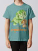 wat? Apparel T-Shirt Dinosaurier 07 Kleine Schwester in Teal Monstera