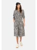Camel Active Langes Hemdblusenkleid mit Allover-Print in Schwarz-Weiß