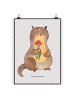 Mr. & Mrs. Panda Plakat Otter Blumenstrauß ohne Spruch in Grau Pastell