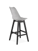 KADIMA DESIGN Thekenstuhl Kunstleder & Holzbeine, Robust, Skandinavisch Stil in Grau-Schwarz