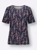 Sieh an! Kurzarmshirt in marine-hortensie-bedruckt
