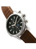 Breed Lacroix Chronograph Uhr mit Lederarmband in Silver/Brown