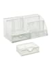 relaxdays Schreibtisch Organizer mit Stiftehalter in Weiß