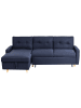Beliani Ecksofa FLAKK in Blau/Braun - (W) 232 x (H) 90 x (L) 147 cm