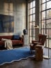 KADIMA DESIGN Teppich Wolle für Fußbodenheizung ALHAM modern Wohnzimmer Diele in Marineblau