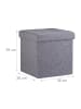 relaxdays Faltbarer Sitzhocker in Dunkelgrau - (B)38 x (H)38 x (T)38 cm