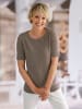 Sieh an! Kurzarm-Pullover in taupe