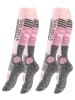 Stark Soul® Ski & Snowboard Socken 2 Paar, mit Spezialpolsterung in Rosa/Grau