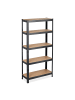 relaxdays Schwerlastregal in Schwarz - (B)75 x (H)150 x (T)30 cm