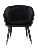 Mauro Ferretti Schwarzer Stoffsessel mit goldfarbenen Details, 62 x 58 x 78 cm
