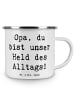 Mr. & Mrs. Panda Emaille Tasse Spruch Opa Held mit Spruch in Weiß