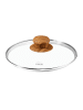 Stoneline Made in Germany Servierpfanne mit Deckel 24 cm, hoher Rand in Holzoptik