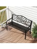 COSTWAY Gartenbank Metall 127 x 61,5 x 89 cm in Schwarz