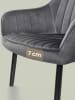 SONGMICS 4er-Set: Esszimmerstuhl in Dunkelgrau-Schwarz - (B)62.5 x (H)85 x (T)60 cm