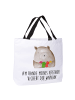 Mr. & Mrs. Panda Tote Bag Bär Gefühl mit Spruch in Weiß
