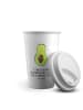 Mr. & Mrs. Panda To Go Becher Avocado Kern mit Spruch in Weiß