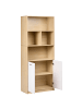 Beliani Bücherregal ZEHNA in Braun/Weiß - (W) 80 x (H) 197 x (L) 40 cm