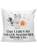 Mr. & Mrs. Panda Kopfkissen Waschbär Laterne mit Spruch in Weiß