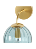 Beliani Wandleuchten BOOMI in Blau/Gold - (W) 15 x (H) 28 x (L) 22 cm