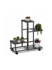 relaxdays Blumenständer in Schwarz - (B)61,5 x (H)60,5 x (T)26 cm