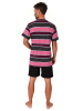 NORMANN kurzarm Schlafanzug Shorty Streifen - 80211 in pink