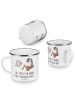 Mr. & Mrs. Panda Emaille Becher Opa Schatz mit Spruch in Weiß