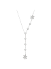 faina Women Crystal-Studded Lariat Necklace in Silver