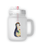 Mr. & Mrs. Panda Mason Jar Pinguin Blumen ohne Spruch in Transparent