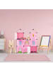 relaxdays Steckregal Prinzessinnenschloss in Rosa - (B)110 x (H)128 x (T)37 cm