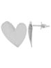 Adeliás Damen Ohrringe – Ohrstecker Herz aus 925 Silber in silber