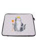 Mr. & Mrs. Panda Laptop Case Katze König ohne Spruch in Grau Pastell