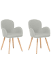 Beliani 2er-Set Esszimmerstuhl BROOKVILLE in Grau/Braun