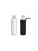 relaxdays 2 x Trinkflasche in Transparent/ Schwarz - 500 ml