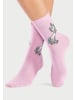 H.I.S Basicsocken in 1x ecru, 1x rosa, 1x lila, 1x hellgrau-meliert