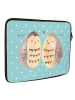 Mr. & Mrs. Panda Laptop Tasche Eulen Liebe ohne Spruch in Türkis Pastell