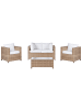 Beliani 5-tlg Sitzgruppe MILANO in Beige/Weiß